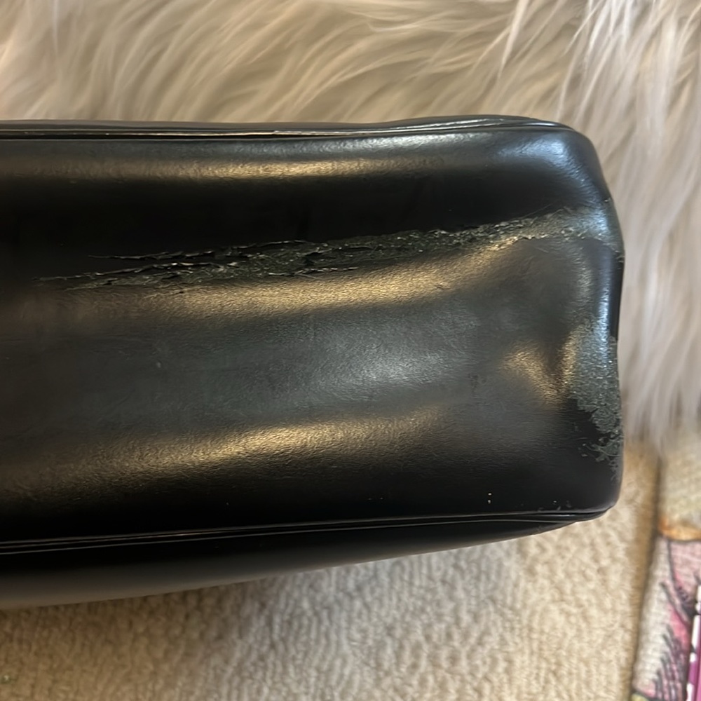 Authentic Longchamp black leather tote bag with silver hardware - Picture 8 of 16